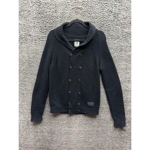 Diesel Tricot‎ & Co. Double Breasted Shawl Cardigan Sweater Black Mens Size S